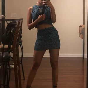 BOOHOO cheetah print two piece